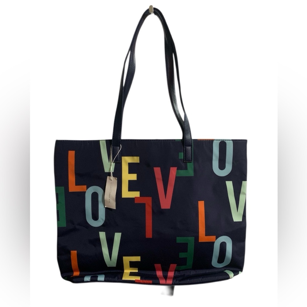 New York & Company Black Tote with Multicolor Letter Design